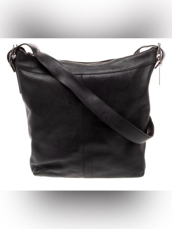 Coach Handbags - COACH Vintage Y2K Unisex Classic Black Leather Messenger Tote Crossbody Handbag